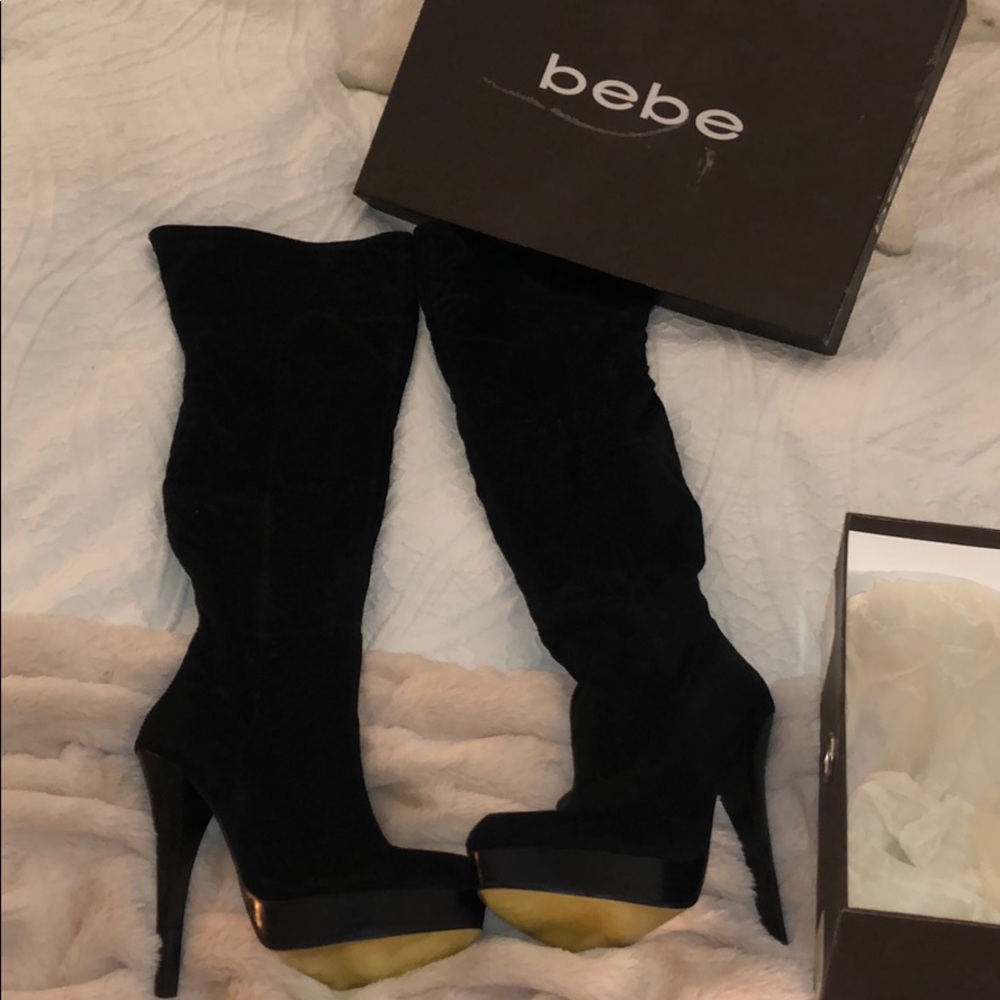 Bebe suede sexy tall over knee boots